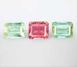 Open color grade! Набор из 3 турмалинов 8,73 карата