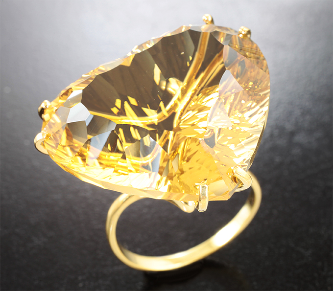 Серебро 925 Кольцо с чистейшим цитрином лазерной огранки 48,75 карата