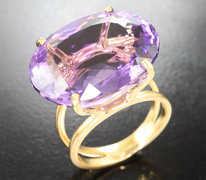 Серебро 925 Кольцо c чистейшим аметистом 25,22 карата