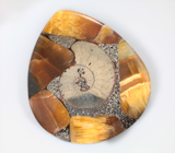 Кулон с пиритовым аммонитом с симбирцитом 90,43 карата Серебро 925