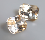 Пара цирконов "шампань" 4,17 карата