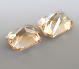 Пара цирконов "шампань" 4,17 карата