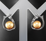 Серьги с бронзово-золотистым жемчугом 7,87 карата