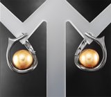 Серьги с бронзово-золотистым жемчугом 7,87 карата