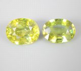 Пара желтовато-зеленых сфенов 4,31 карата
