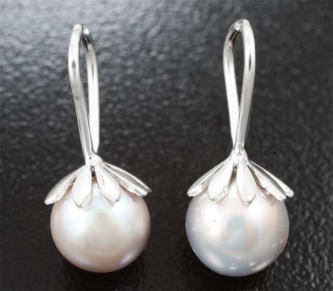 Серебро 925 Подвесы для серег с цветным морским жемчугом 6,99 карата