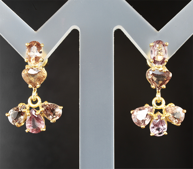 Серебро 925 Серьги с гранатами со сменой цвета 4,9 карата