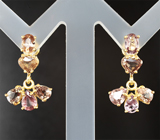 Серьги с гранатами со сменой цвета 4,9 карата