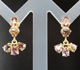 Серьги с гранатами со сменой цвета 4,9 карата