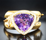 Браслет с чистейшим уругвайским аметистом 64,47 карата и бесцветными цирконами