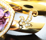 Браслет с чистейшим уругвайским аметистом 64,47 карата и бесцветными цирконами