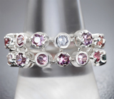 Кольцо с разноцветными шпинелями 3,55 карата Серебро 925