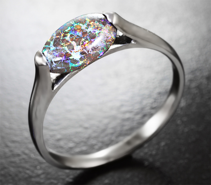 Серебро 925 Кольцо с австралийским болдер опалом 1,55 карата