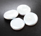 Набор из 4 серебристых жемчужин барокко 39,21 карата