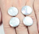 Набор из 4 серебристых жемчужин барокко 39,21 карата