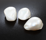 Набор из 3 кремово-белых жемчужин барокко 47,08 карата