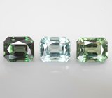 Набор из 3 "неоновых" апатитов разных оттенков 7,18 карата