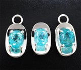 Комплект с неоново-голубыми апатитами 11,23 карата