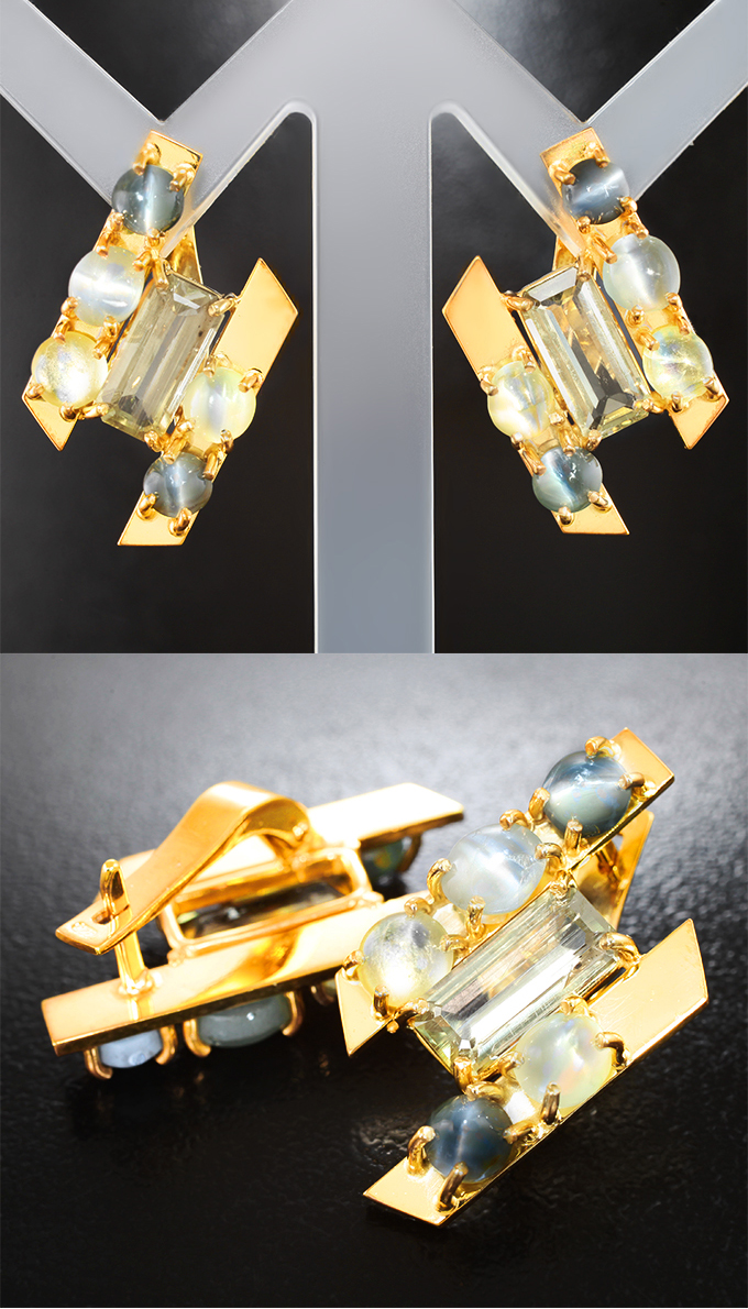 Комплект с диаспорами 9,52 карата и хризобериллами 13,03 карата