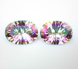 Крупная пара "мистического" кварца 19,91 карата