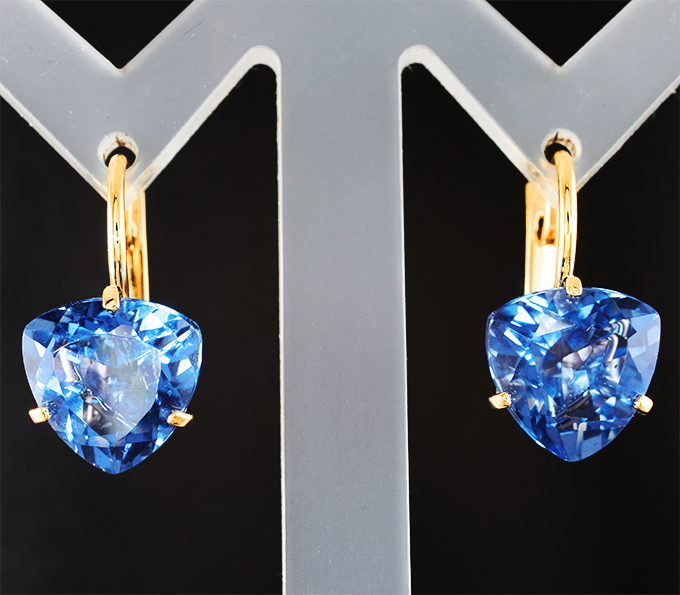 Серьги с флюоритами со сменой цвета 10,43 карата