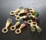 Подвесы с разноцветными турмалинами 3,45 карата