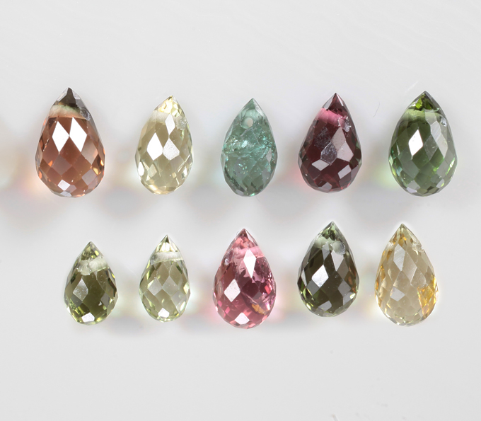 Подвесы с разноцветными турмалинами 3,45 карата