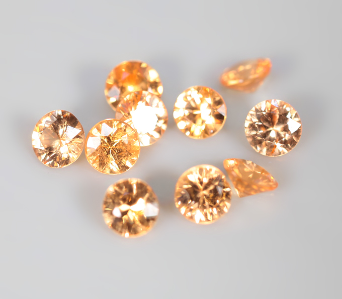 Набор из 10 спессартинов гранатов 1,65 карата