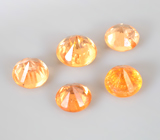 Набор из 5 спессартинов гранатов 1,01 карата