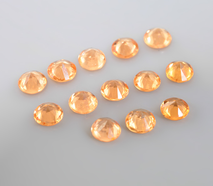 Набор из 13 спессартинов гранатов 2,18 карата