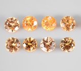 Набор из 8 спессартинов гранатов 1,41 карата