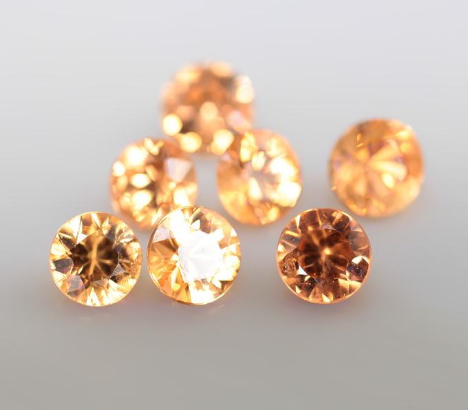 Набор из 7 спессартинов гранатов 1,32 карата