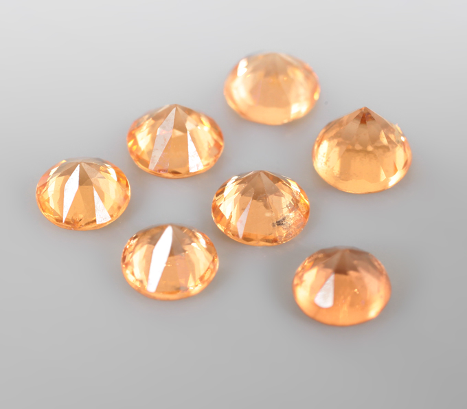 Набор из 7 спессартинов гранатов 1,32 карата