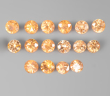 Набор из 16 спессартинов гранатов 3,06 карата