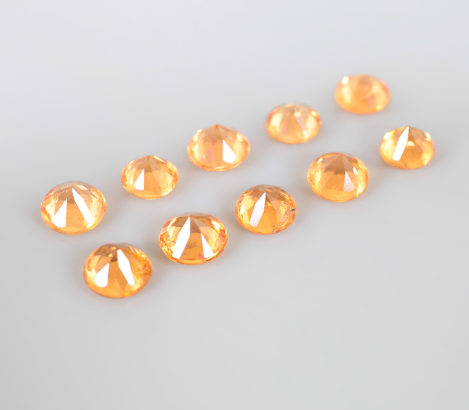 Набор из 10 спессартинов гранатов 1,36 карата