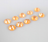 Набор из 10 спессартинов гранатов 1,36 карата