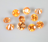 Набор из 10 спессартинов гранатов 1,59 карата