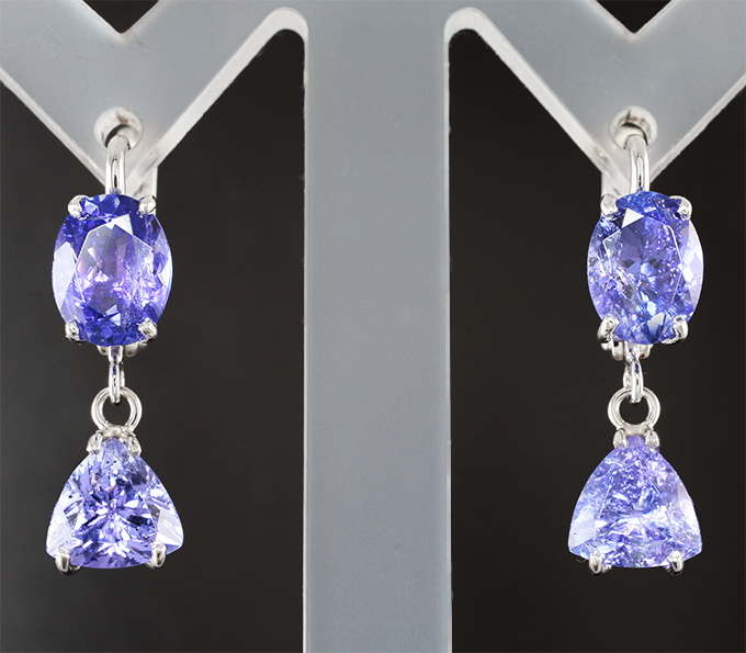 Серьги с танзанитами 5,94 карата