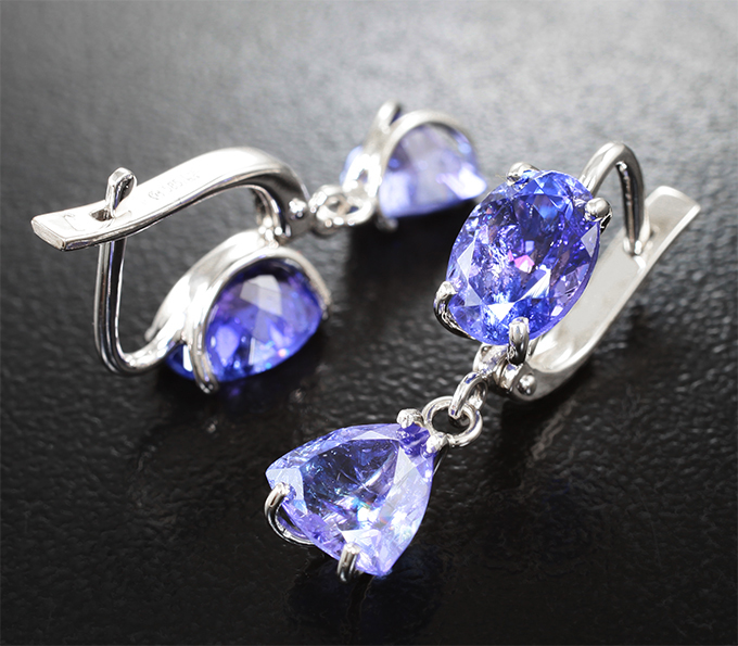 Серьги с танзанитами 5,94 карата