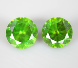 Пусеты с уральскими демантоидами 1,51 карата Золото