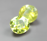 Пара желтовато-зеленых сфенов 2,17 карата