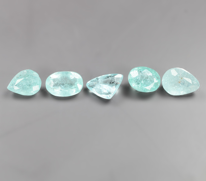 Набор из 5 параиба турмалинов 1,16 карата