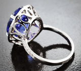 Комплект с танзанитами 19,32 карата и бесцветными цирконами