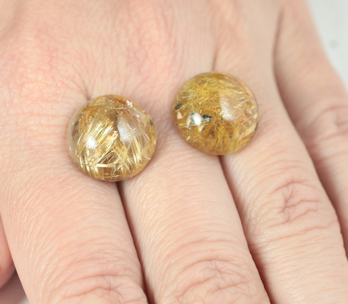 Крупная пара рутилового кварца 26,16 карата