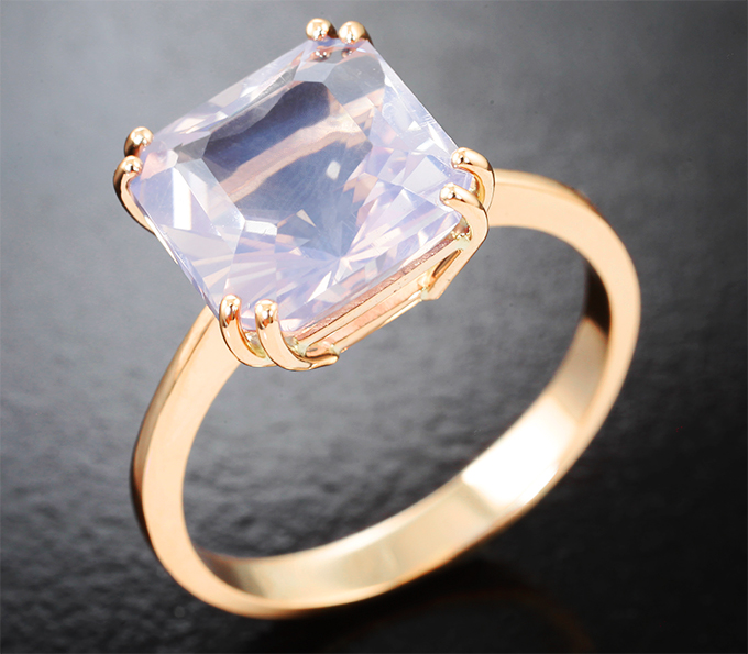 Золото Кольцо с лавандовым аметистом 4,97 карата