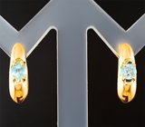 Серьги с параиба турмалинами 0,63 карата 