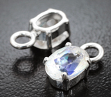 Подвесы для серег с ограненным лунным камнем 3,01 карата Серебро 925