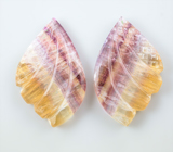 Броши с резными полихромными флюоритами 63,76 карата Серебро 925