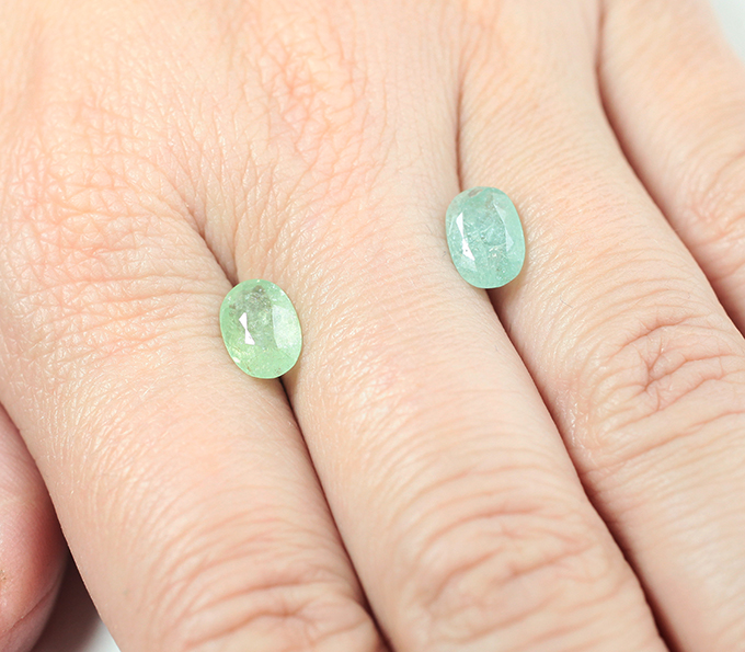 Пара редких медьсодержащих турмалинов 2,62 карата