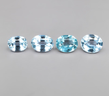 Редкий набор из 4 синих шпинелей высокой чистоты 0,71 карата